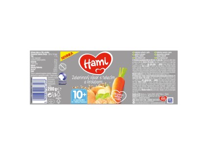 Meniu Hami 200g varză, vițel și porc 10 luni+