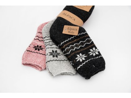 Șosete calde cu model din alpaca pentru bărbați, 3 perechi, mărime: 44-47