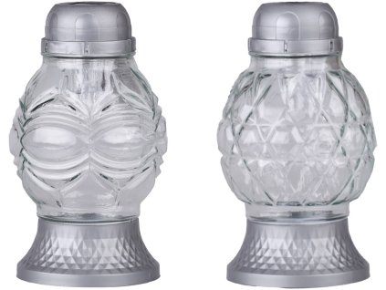 Bec LED din sticlă cu piatra funerară Madonna, 21 cm, argintiu