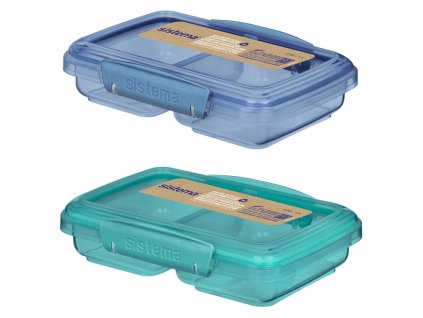 Cutie de prânz Sistema Ocean Bound mică, cu 2 compartimente, 350 ml, culori mixte