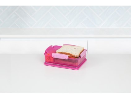 Cutie de prânz divizată Sistema Lunch Snack Attack Duo cu 2 compartimente separate 975 ml, roz