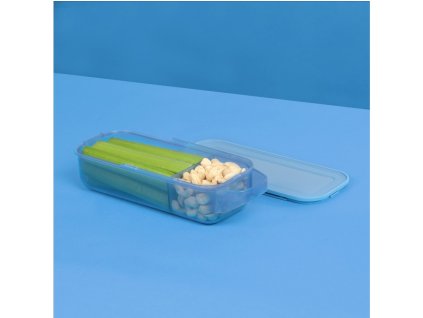 Cutie de gustări Sistema Ocean Bound Slide n Snack împărțită 445 ml, albastră
