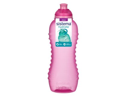 Sticlă Sistema Hydrate Squeeze Twist n Sip 460 ml, roz
