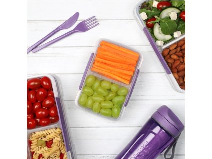 Cutie de prânz Sistema To Go Small Split cu 2 compartimente, 350 ml, violet