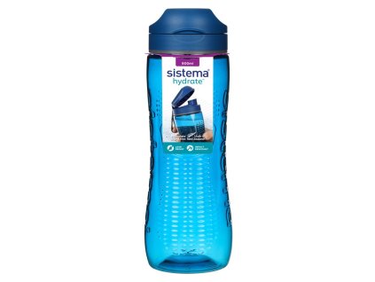 Sticlă de apă Sistema Hydrate Active Flip Top 800 ml cu curea, albastră