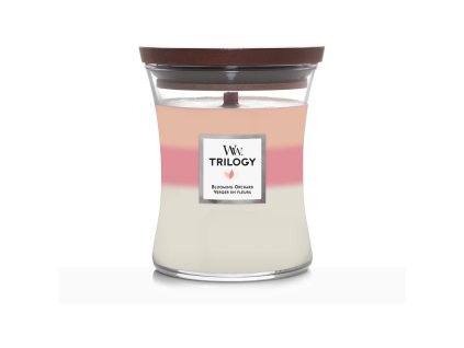 Lumânare Woodwick Trilogy Blooming Orchard medie