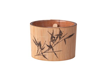Lumânare în sticlă cu parfum de bambus, neagră naturală, 110x80mm