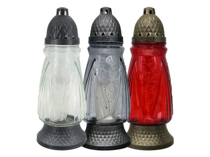 Inserție de sticlă pentru cimitir 29 cm 110g 30h. amestec de culori