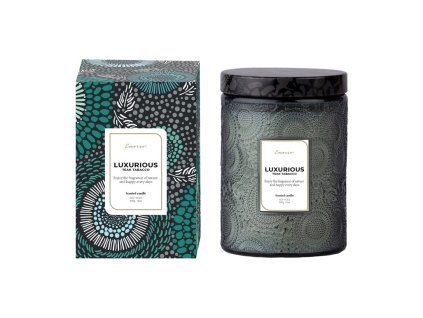 Lumânare parfumată în sticlă în cutie cadou Ceară de soia verde 85x122mm