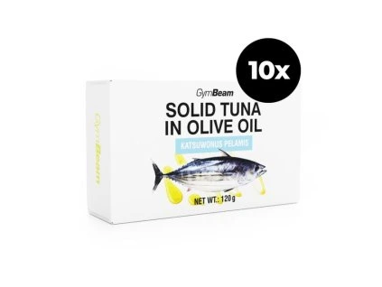 solid tuna in olive oil 120 g gymbeam bulk10 1