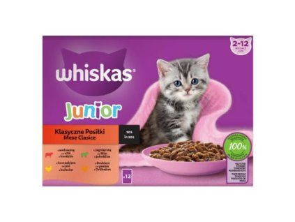 Pliculețe Whiskas MP Junior selecție mixtă de suc @12x85g