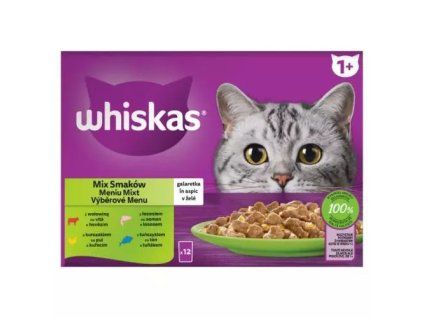 Pliculețe Whiskas MP selecție mixtă în jeleu @12x85g