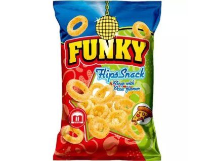 Inele de gustare Funky Flips cu aromă de pizza 80g