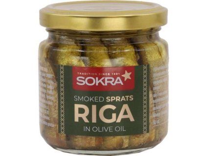 Șprot afumat Sokra în ulei de măsline 185g