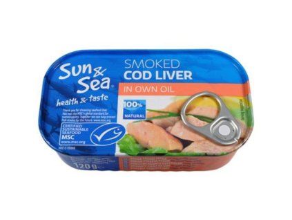 Ficat de cod afumat Sun Sea în ulei propriu 120g