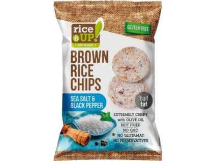 Chipsuri de orez Rice Up sare de mare+piper 60g