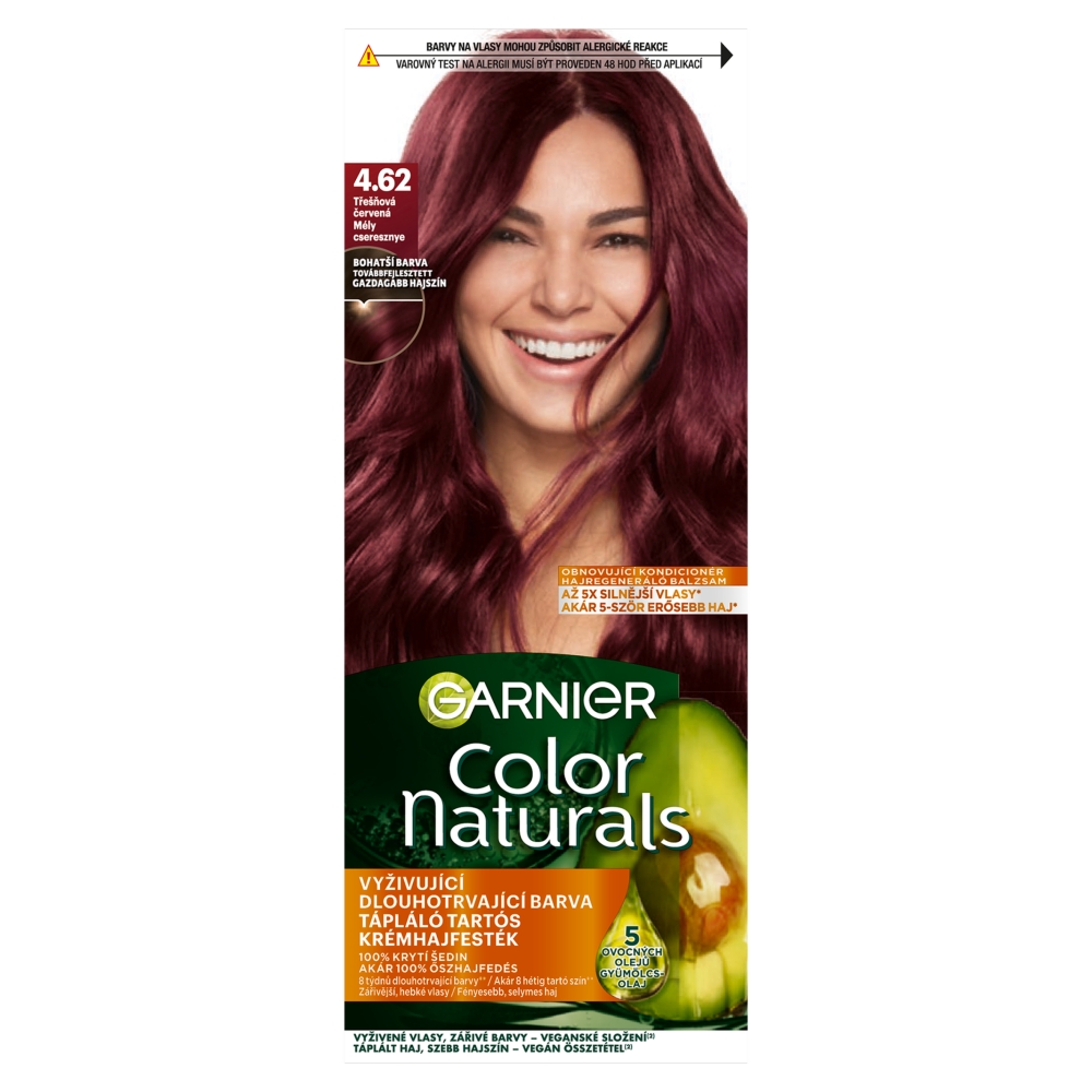 Vopsea de păr Garnier Color Naturals cu uleiuri nutritive 4.62 Cireșe dulci