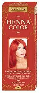 Balsam colorant pentru păr Venita Henna Color 9 Roșu aprins 75 ml