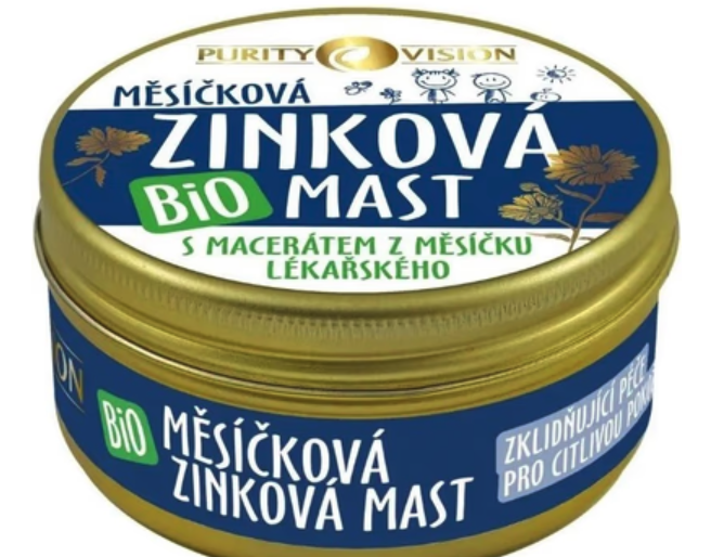Unguent cu zinc și gălbenele Purity Vision Bio 70 ml