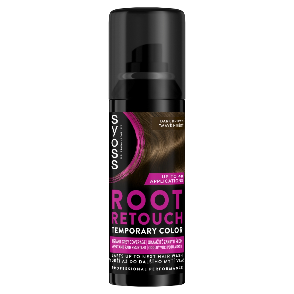 SYOSS Root Retoucher spray maro închis pentru creșterea părului 120 ml