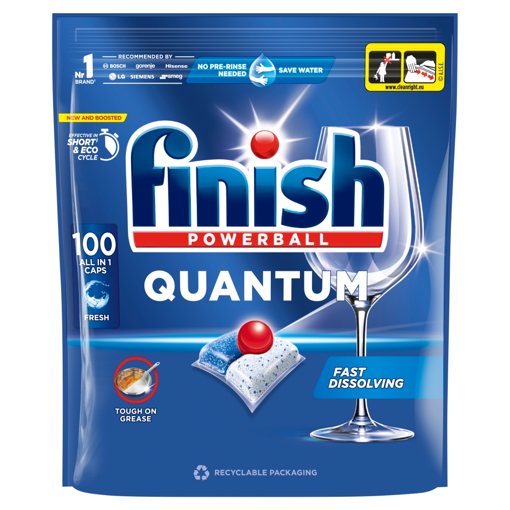 RB (Hygiene Home) Czech Republic Capsule pentru mașina de spălat vase Finish Powerball Quantum All in 1, 100 buc.