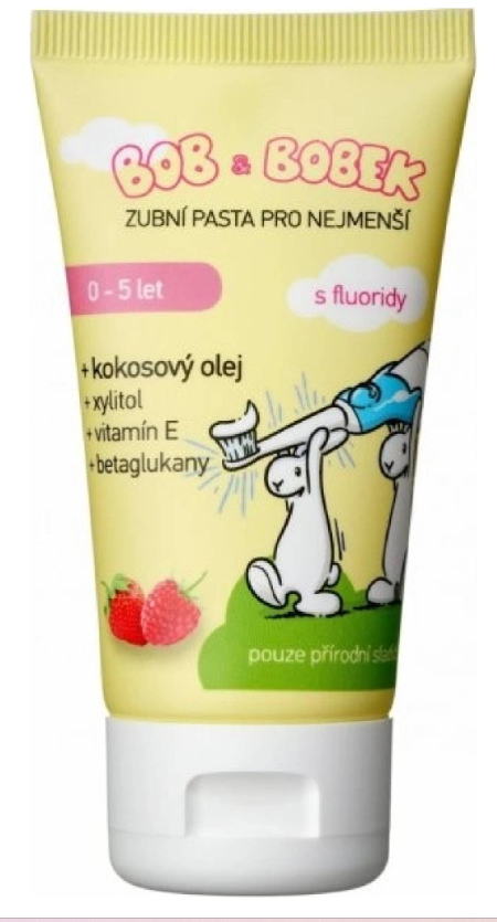 Bob a Bobek Pastă de dinți 50ml Căpșuni + Zmeură