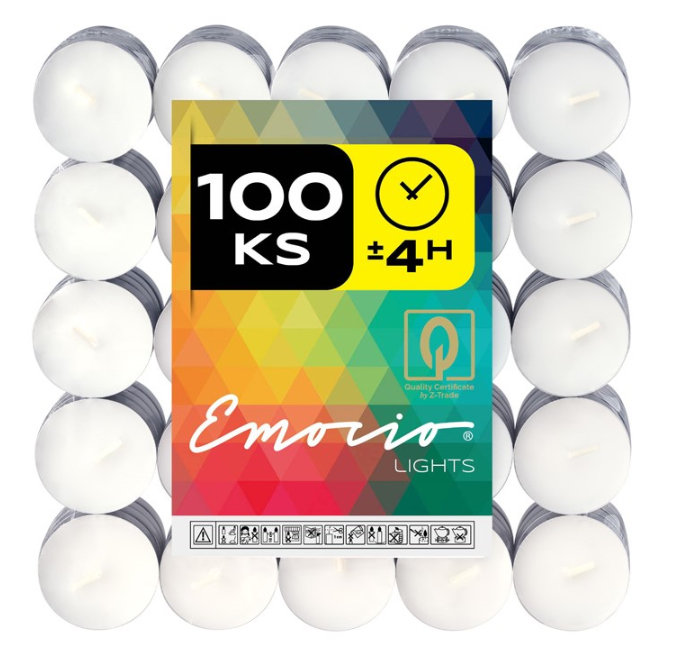 Emocio Lumânări tip pastilă 100 buc, timp de ardere 4 ore