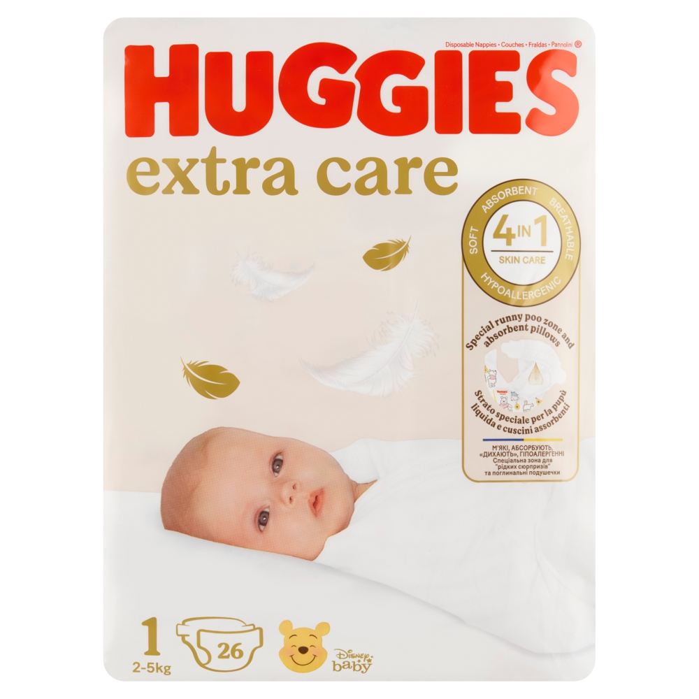 Huggies Extra Care 1 26 bucăți