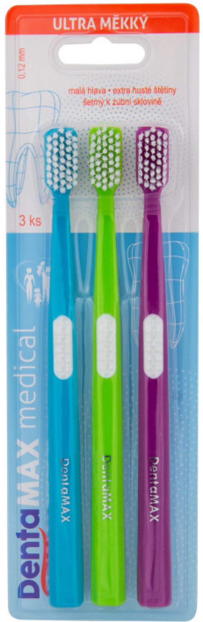 Periuță de dinți DentaMax Medical Ultra Soft 3 bucăți