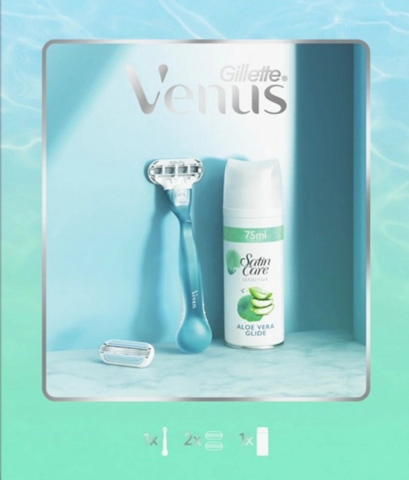 Gillette Venus Smooth Classic + 2 capete + gel de călătorie cartuș 75ml