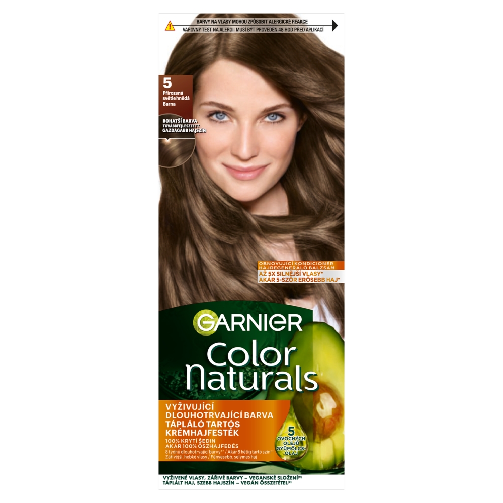 Vopsea de păr Garnier Color Naturals, șaten deschis natural, culoare 5