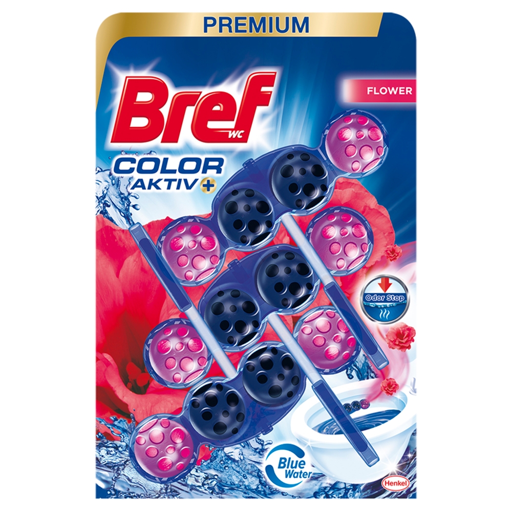 Bile de toaletă Bref Color Aktive Fresh Flower 3 x 50 g
