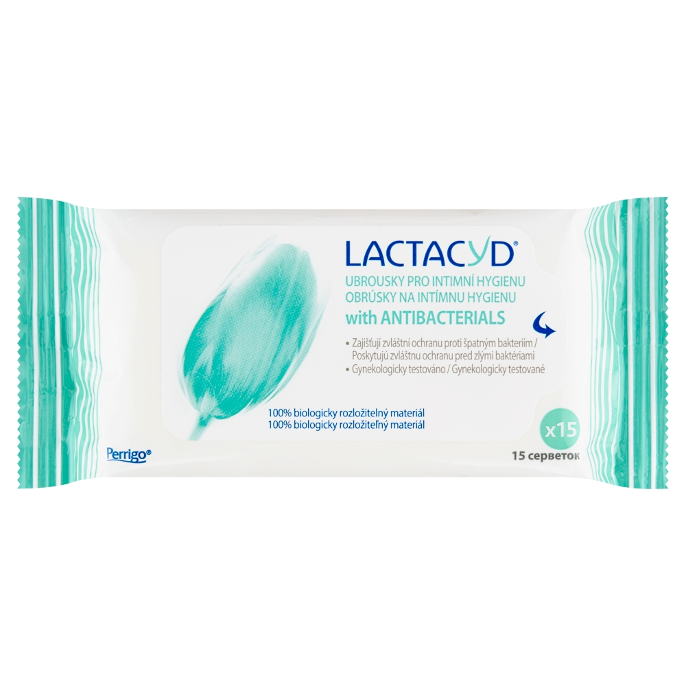 Șervețele umede Lactacyd antibacteriene 15 buc.