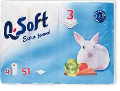 Q Soft Prosoape de bucătărie moi Q (4 buc/folie) 3 straturi
