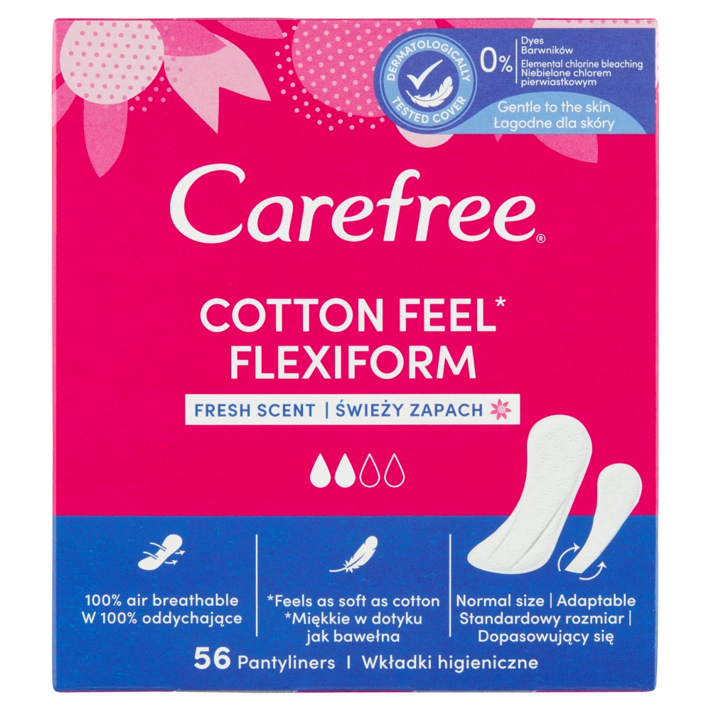 Absorbante flexibile Carefree Cotton Flexiform 56 bucăți