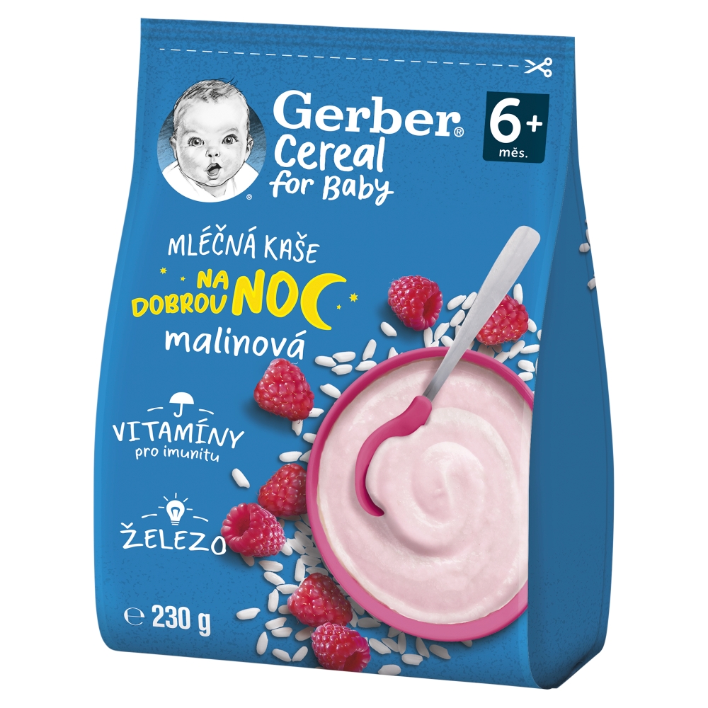 Terci de cereale GERBER ml 230g zmeură 6 luni+