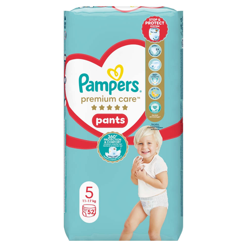 Pantaloni scurți Pampers Premium S5 (52 buc/folie)
