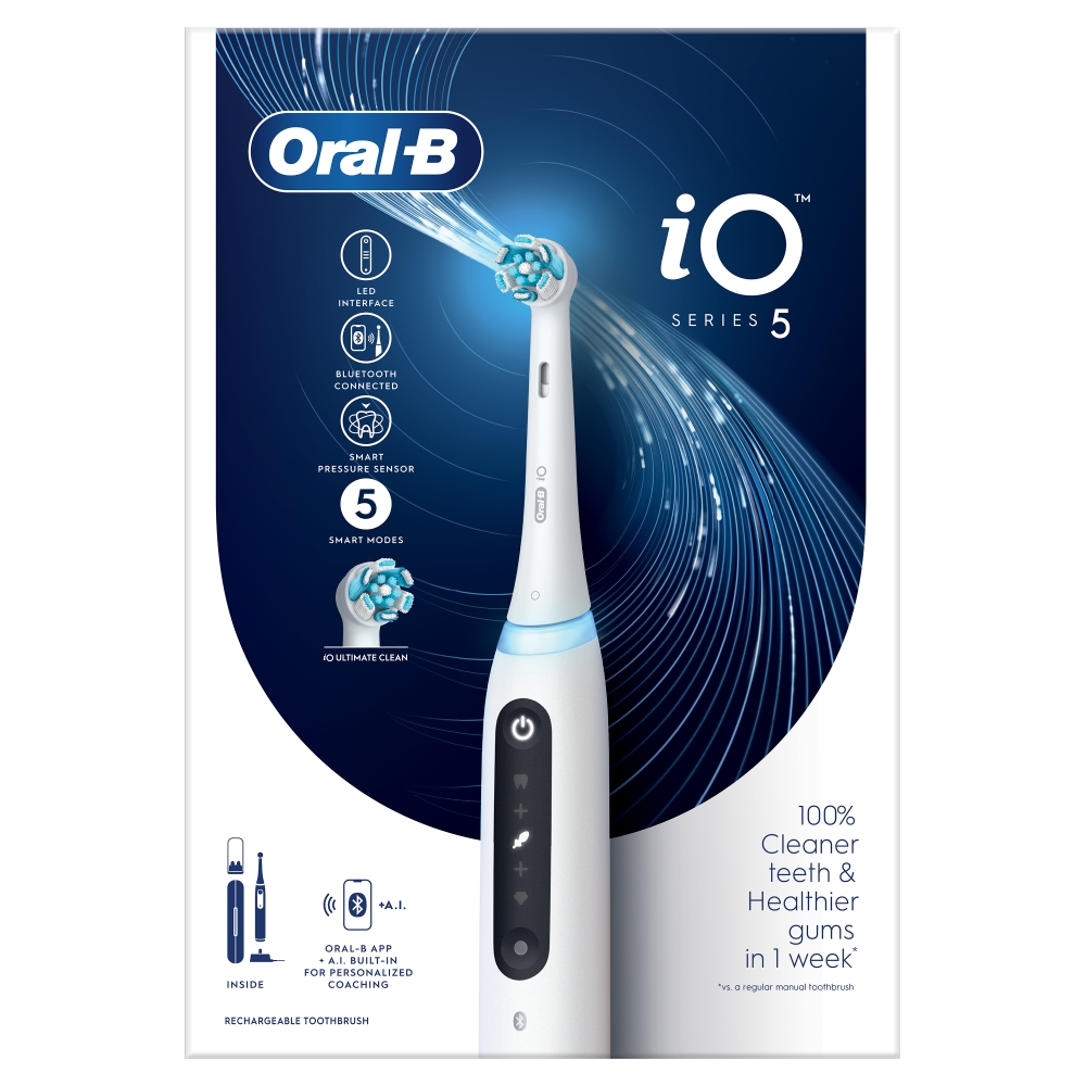 Oral-B Periuță de dinți iO Series 5, alb-negru