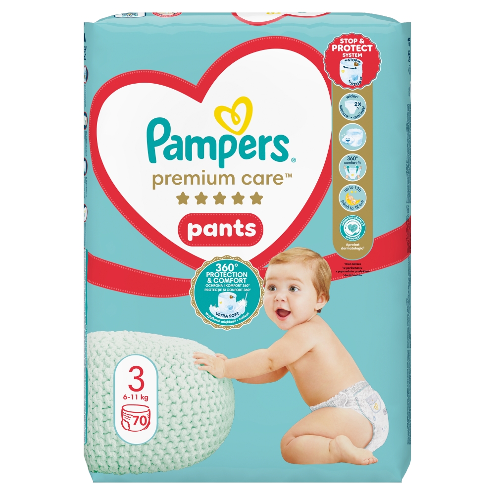 Pantaloni scurți Pampers Premium S3 (70 buc/folie)