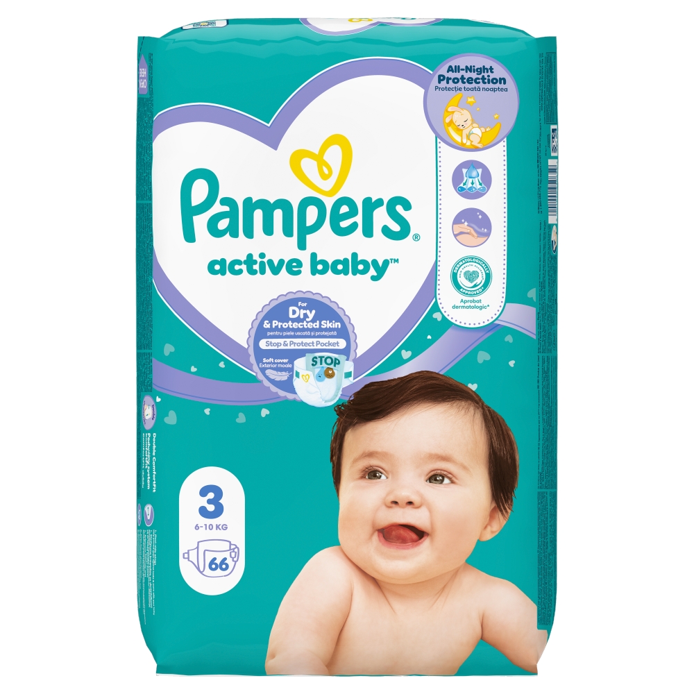 Pampers Active Baby Maxi Pack mărimea 3 66 bucăți