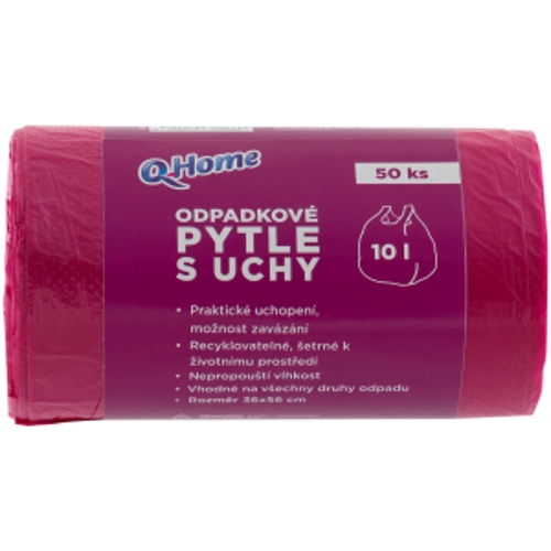 Q Home Saci de gunoi menajer Q cu mânere 10l (50 buc/folie)