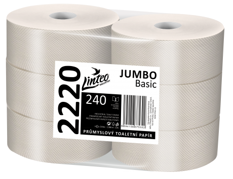 Linteo JUMBO BASIC 240 1 strat gri reciclat, 230 m (6 buc)
