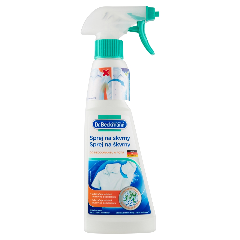 Deodorant și soluție specială pentru îndepărtarea petelor de transpirație Dr. Beckmann cu agent activ pentru îndepărtarea mirosurilor în spray 250 ml