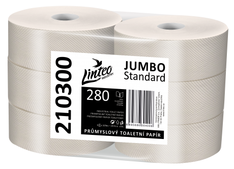 Linteo JUMBO STANDARD 280 monostrat gri reciclat, 329 m (6 buc.)