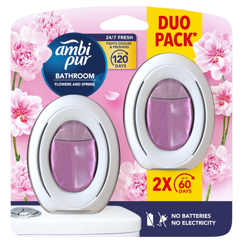 Ambi Pur Odorizant de cameră cu flori de baie și primăvară, 2 bucăți