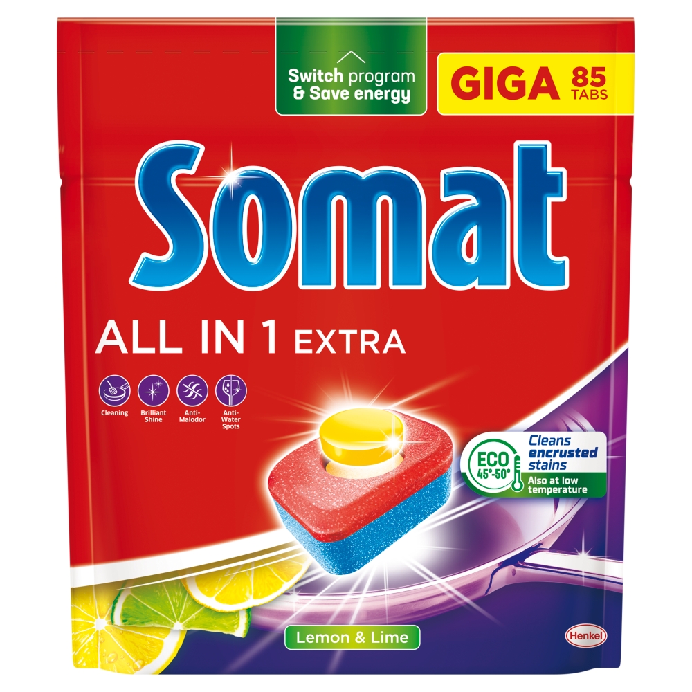 Somat AiO Extra (85 buc/pachet) GIGA Lemon
