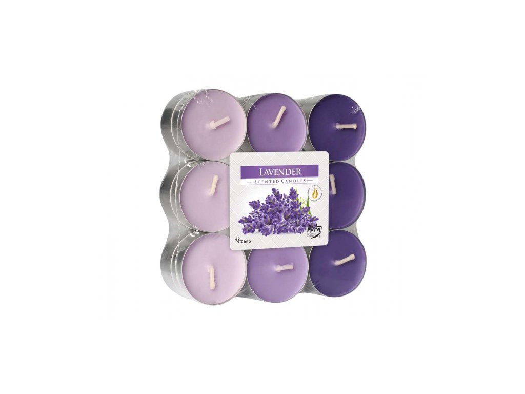 Lumânare tip tealight parfumată cu LAVANDĂ 18 bucăți