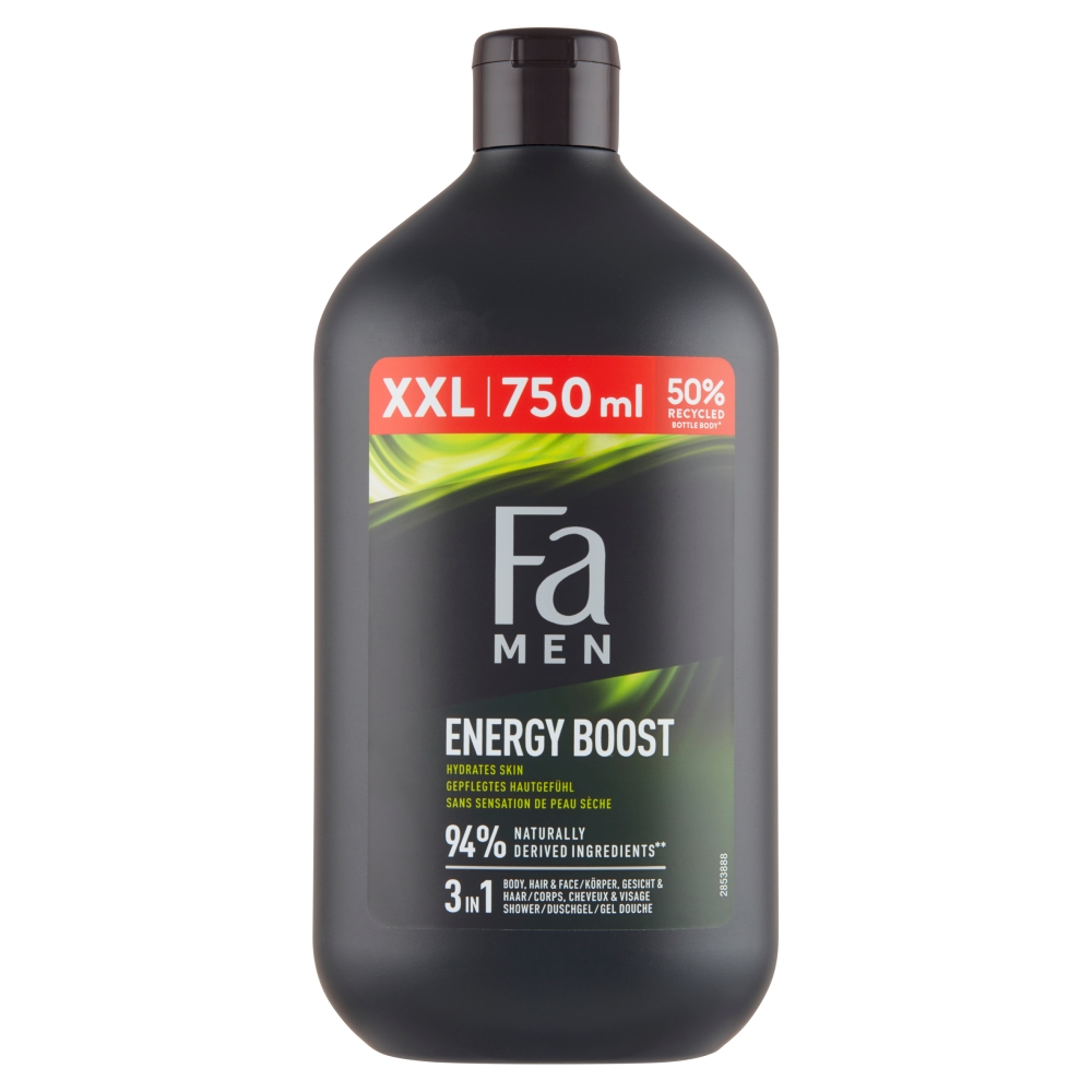 Henkel Gel de duș FA pentru bărbați, boost de energie, 750 ml, mărime XXL
