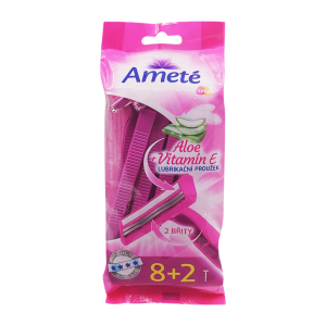 Ameté Lame de ras de unică folosință cu 2 lame (8+2 buc/pachet)