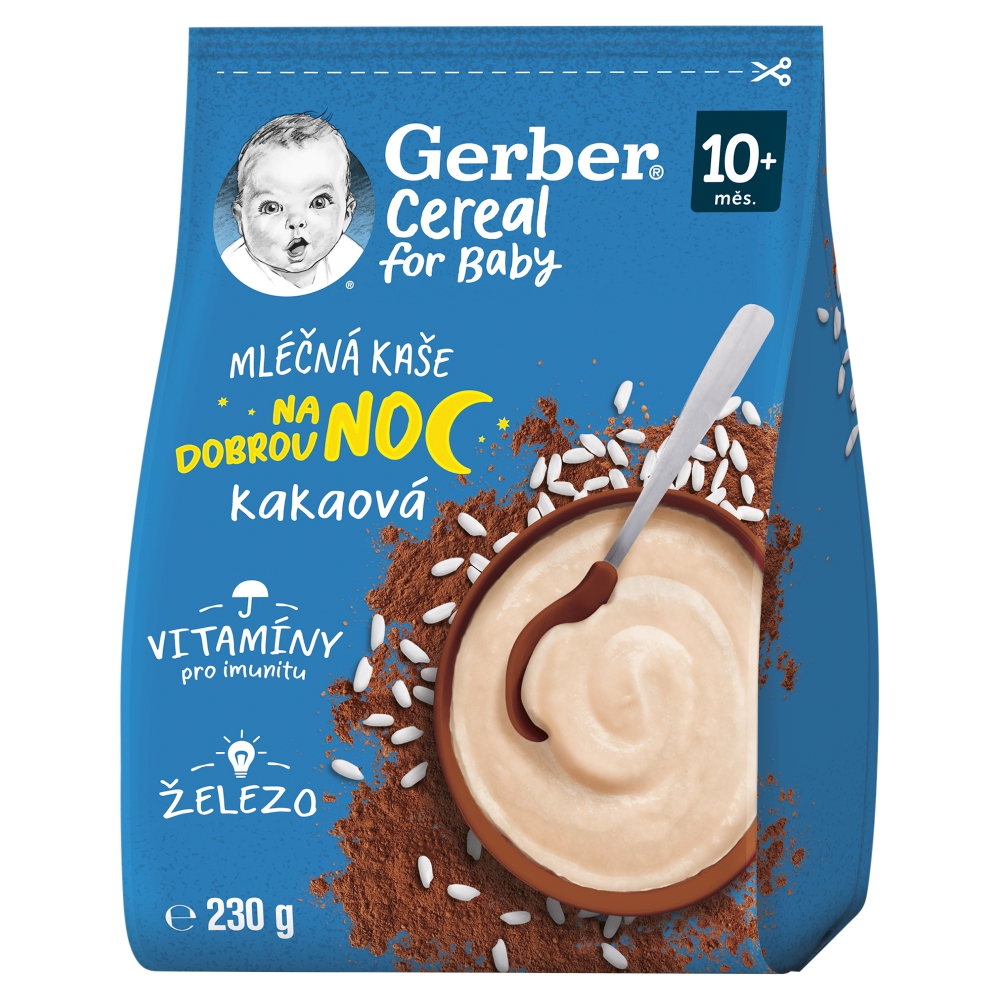 Terci de cereale GERBER ml 230g cacao 10 luni+